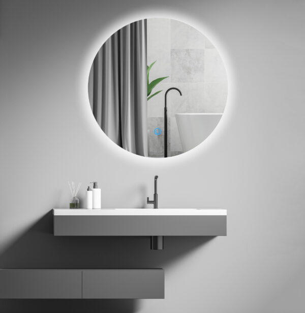 Miroir LED mural rond